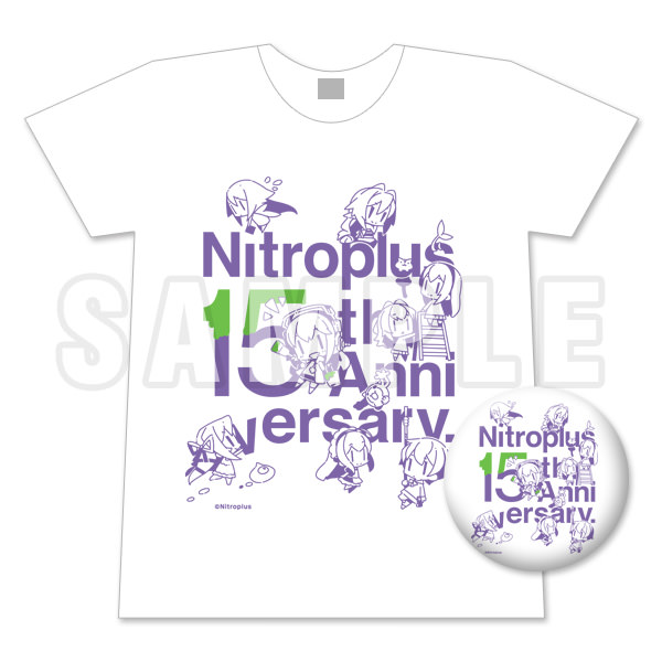 [サンプル画像]Nitroplus15周年記念Tシャツ＆缶バッジセット(ホワイト)