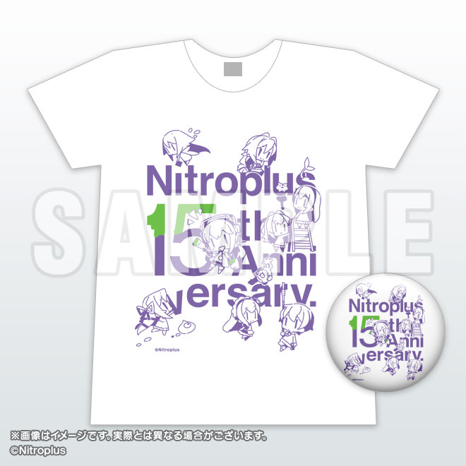 [サンプル画像]Nitroplus15周年記念Tシャツ＆缶バッジセット ホワイト